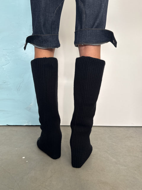 Seconda Leather Boots / Black Socks
