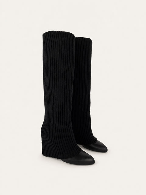 Seconda Leather Boots / Black Socks