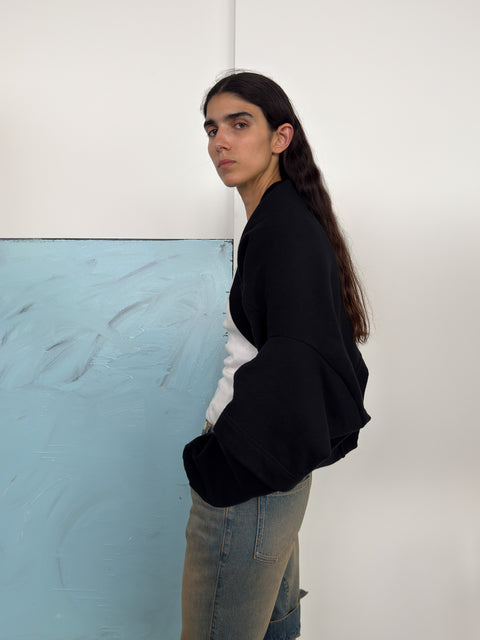 Double Layer Luna Hoodie Black
